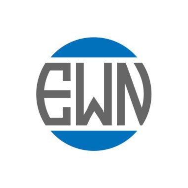 Beyaz arka planda EWN harfi logo tasarımı. EWN yaratıcı paraf daire logosu konsepti. EWN harf tasarımı.