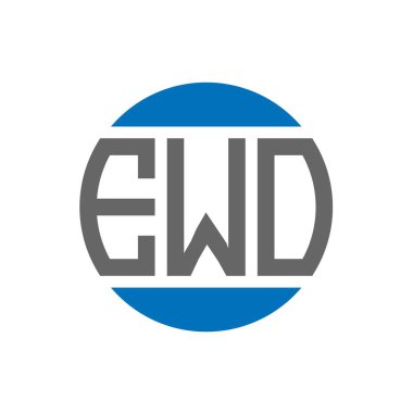 Beyaz arka planda EWO harfi logo tasarımı. EWO yaratıcı paraf dairesi logosu. EWO harf tasarımı.