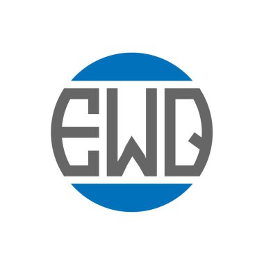 Beyaz arka planda EWQ harfi logo tasarımı. EWQ yaratıcı paraf dairesi logosu. EWQ harf tasarımı.