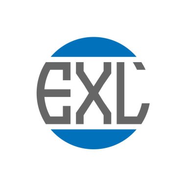 Beyaz arkaplanda EXL harf logosu tasarımı. EXL yaratıcı baş harfler yuvarlak logo kavramı. EXL harf tasarımı.