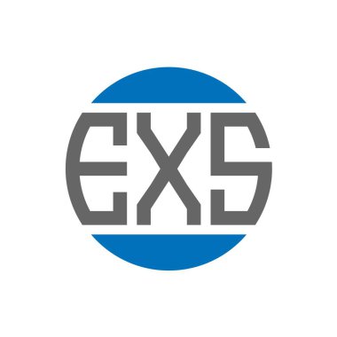 Beyaz arkaplanda EXS harfi logo tasarımı. EXS yaratıcı baş harfler daire logosu konsepti. EXS harf tasarımı.