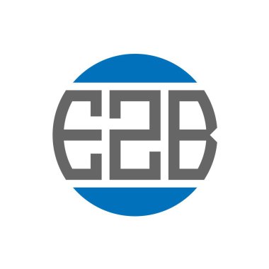 Beyaz arka planda EZB harfi logo tasarımı. EZB yaratıcı paraf dairesi logosu. EZB harf tasarımı.