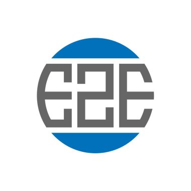 Beyaz arka planda EZE harf logosu tasarımı. EZE yaratıcı paraf daire logosu konsepti. EZE harf tasarımı.
