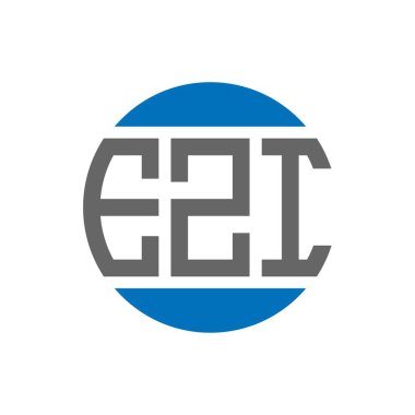 Beyaz arka planda EZI harfi logo tasarımı. EZI yaratıcı paraf daire logosu konsepti. EZI harf tasarımı.