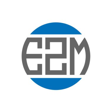Beyaz arka planda EZM harf logosu tasarımı. EZM yaratıcı paraf daire logosu konsepti. EZM harf tasarımı.