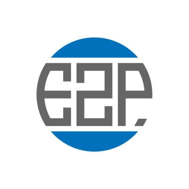 Beyaz arkaplanda EZP harf logosu tasarımı. EZP yaratıcı paraf dairesi logosu. EZP harf tasarımı.