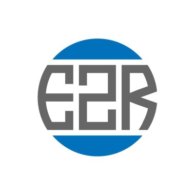 Beyaz arka planda EZR harf logosu tasarımı. EZR yaratıcı paraf dairesi logosu. EZR harf tasarımı.