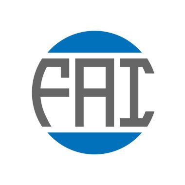 Beyaz arka planda FAI harf logosu tasarımı. FAI yaratıcı paraf dairesi logosu. FAI harf tasarımı.