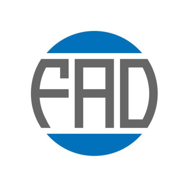 Beyaz arka planda FAO harf logosu tasarımı. FAO yaratıcı paraf dairesi logosu. FAO harf tasarımı.