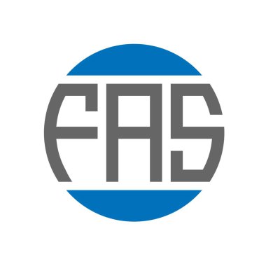 Beyaz arka planda FAS harf logosu tasarımı. FAS yaratıcı paraf daire logosu konsepti. FAS harf tasarımı.