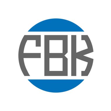Beyaz arkaplanda FBK harf logosu tasarımı. FBK yaratıcı paraf dairesi logosu. FBK harf tasarımı.