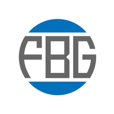 Beyaz arka planda FBG harf logosu tasarımı. FBG yaratıcı paraf dairesi logosu. FBG harf tasarımı.