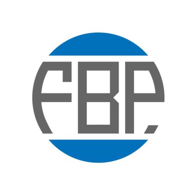 Beyaz arka planda FBP harfi logo tasarımı. FBP yaratıcı paraf dairesi logosu konsepti. FBP harf tasarımı.