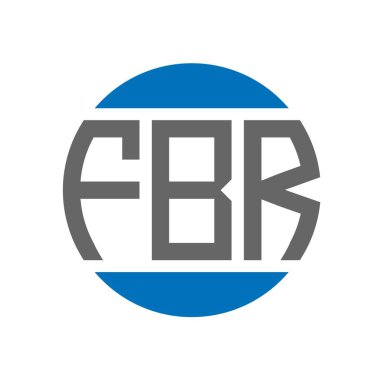 Beyaz arka planda FBR harf logosu tasarımı. FBR yaratıcı paraf dairesi logosu. FBR harf tasarımı.