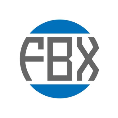 Beyaz arka planda FBX harfli logo tasarımı. FBX yaratıcı paraf dairesi logosu. FBX harf tasarımı.
