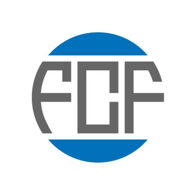 Beyaz arka planda FCF harf logosu tasarımı. FCF yaratıcı paraf daire logosu konsepti. FCF harf tasarımı.