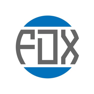 Beyaz arka planda FDX harfli logo tasarımı. FDX yaratıcı paraf dairesi logosu. FDX harf tasarımı.