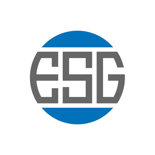 Návrh Loga Esg Bílém Pozadí Esg Kreativní Iniciály Kruhové Logo — Stockový vektor