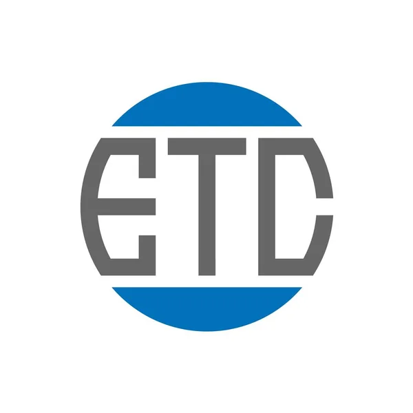 Etc Letter Logo Design White Background Etc Creative Initials Circle — Stock Vector