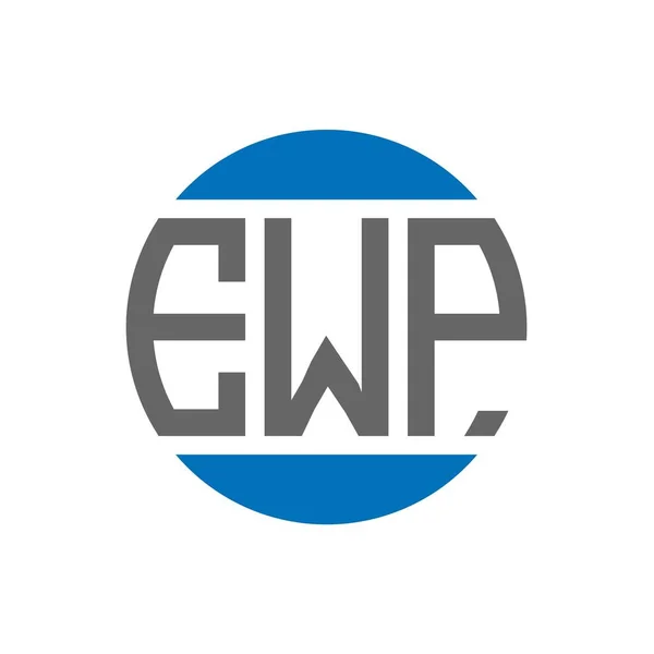 Ewp Logo Ontwerp Witte Achtergrond Ewp Creatieve Initialen Cirkel Logo — Stockvector