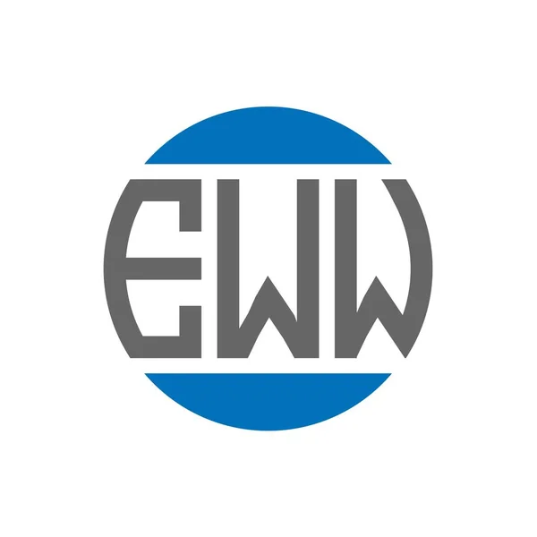 Design Loga Eww Bílém Pozadí Eww Kreativní Iniciály Kruhové Logo — Stockový vektor