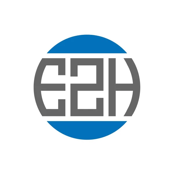 Ezh字母标识的白色背景设计 Ezh创意首字母圆圈标志概念 Ezh字母设计 — 图库矢量图片