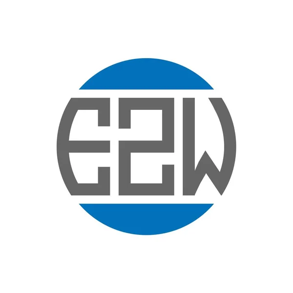 Ezw Logo Ontwerp Witte Achtergrond Ezw Creatieve Initialen Cirkel Logo — Stockvector