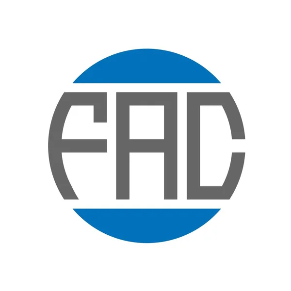 Projekt Logo Litery Fac Białym Tle Kreatywne Inicjały Fac Koło — Wektor stockowy