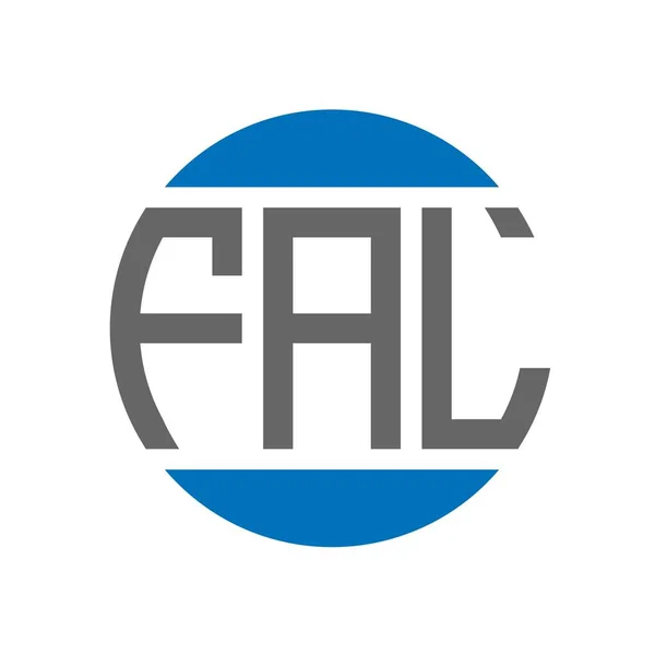 Návrh Loga Fal Bílém Pozadí Fal Kreativní Iniciály Kruhové Logo — Stockový vektor
