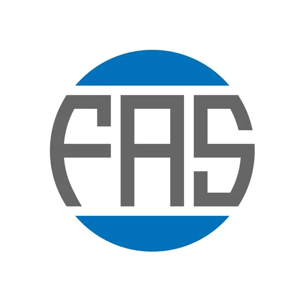 Návrh Loga Fas Bílém Pozadí Fas Kreativní Iniciály Kruhové Logo — Stockový vektor