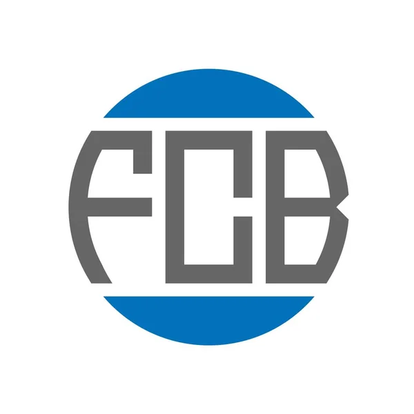 白を基調としたFcbレターロゴデザイン Fcbクリエイティブイニシャルサークルロゴコンセプト Fcbレターデザイン — ストックベクタ