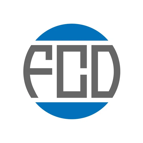 Projekt Logo Litery Fco Białym Tle Kreatywne Inicjały Fco Koło — Wektor stockowy