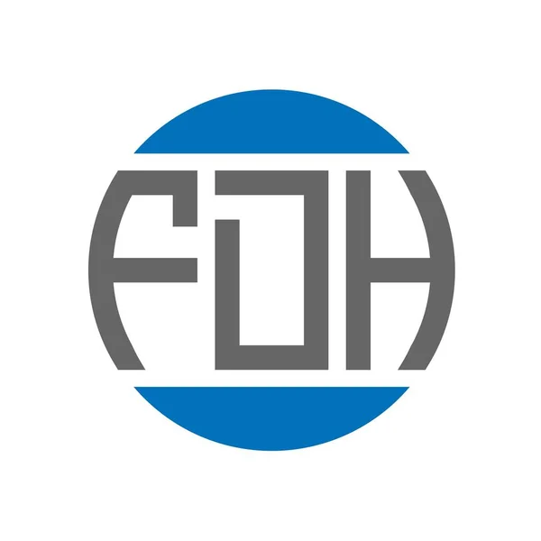 Návrh Loga Fdh Bílém Pozadí Fdh Kreativní Iniciály Kruhové Logo — Stockový vektor