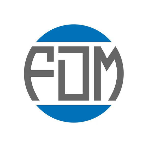 Fdm Logo Ontwerp Witte Achtergrond Fdm Creatieve Initialen Cirkel Logo — Stockvector