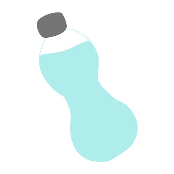 Bottle Water Flat Style Icon Vector Illustration — Stok Vektör