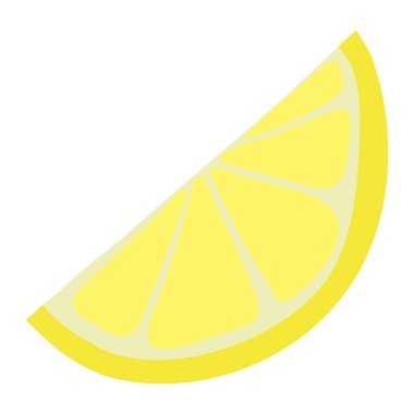Slice of lemon on a white background, raster illustration