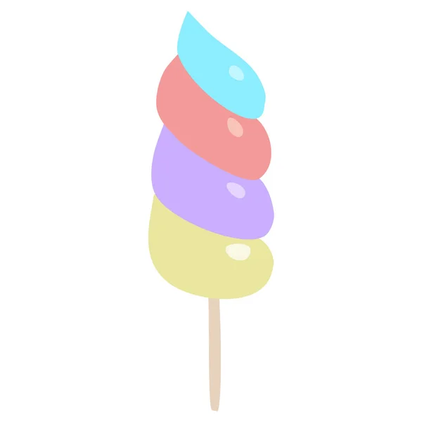 Rainbow Ice Cream Lollipop Popsicle Unicorn Ice Cream Raster Illustration — Zdjęcie stockowe