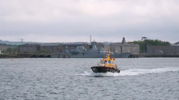 Pilot Boat Port Cork Cobh Ireland July 2022 Big Military — ストック動画