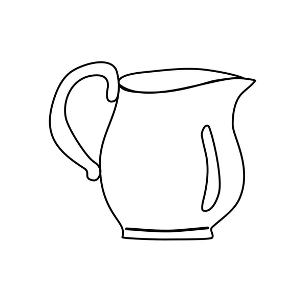 Cruche Porcelaine Pichet Café Thé Crémeuse Pot Lait Avec Poignée — Image vectorielle