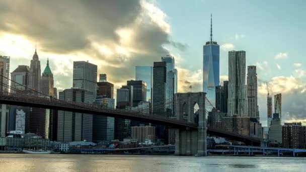 Nap Mint Nap Szent Grál Időintervallum Manhattan Égboltján Egy Napsütéses — Stock videók