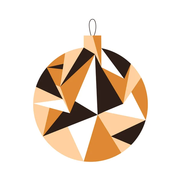 Décoration de Noël dans un style polygonal. Bauble, ornement, ballon — Image vectorielle
