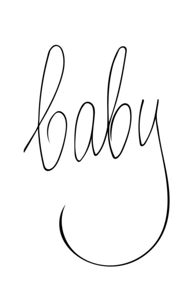 Kicsim. Kézzel rajzolt baba betűző tipográfia poszter — Stock Vector