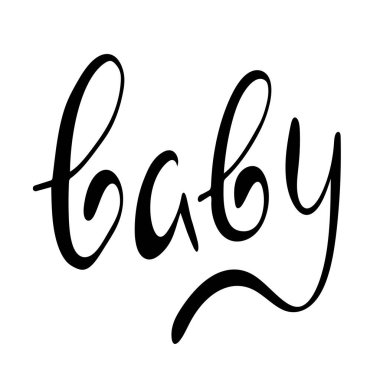 - Bebeğim. El çizimi bebek harfleri tipografi posteri