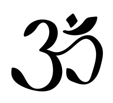 Om harfleri. El çizimi tipografi posteri