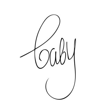- Bebeğim. El çizimi bebek harfleri tipografi posteri