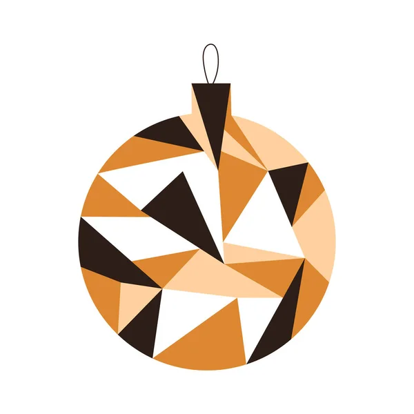 Décoration de Noël dans un style polygonal. Bauble, ornement, ballon — Image vectorielle