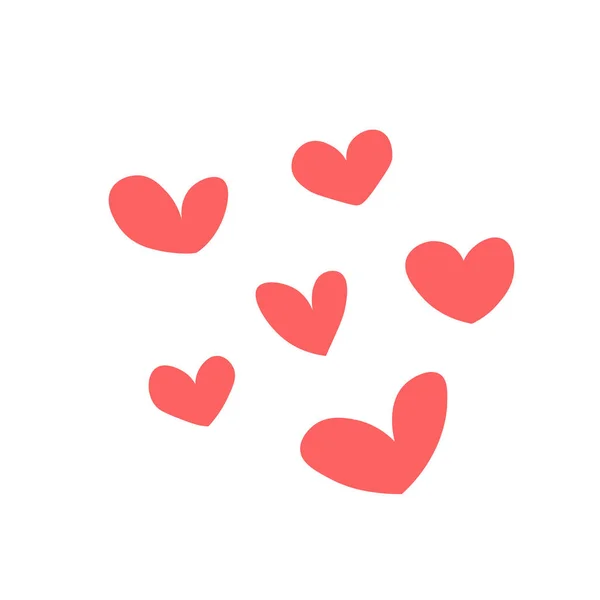 Heart set. Hand drawn set of hearts. Flat, cartoon, isolated — Stock Vector