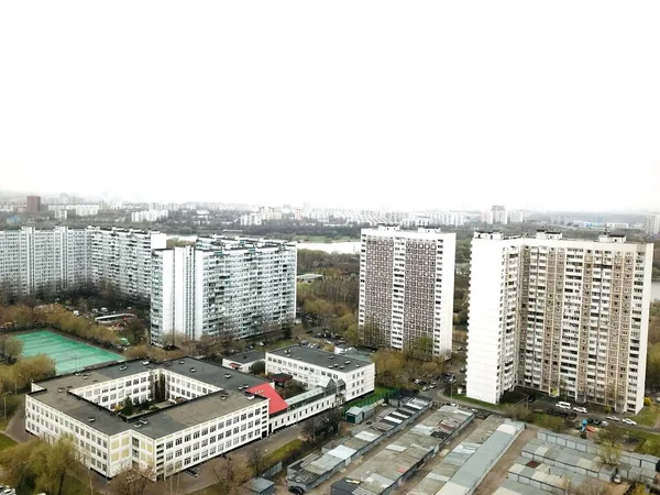 Panoramautsikt Över Moskva Historiska Byggnader Och Internationellt Affärscentrum — Stockfoto