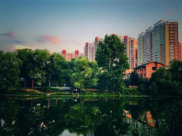 Vista Moscovo Prédios Históricos Centro Negócios Internacional — Fotografia de Stock