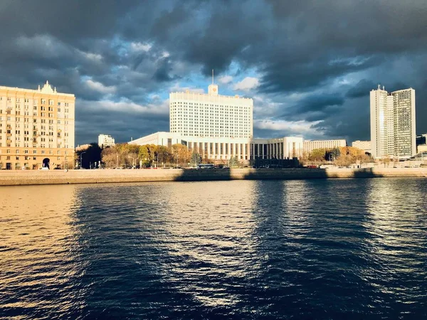 Vista Subterrânea Moscovo Prédios Históricos Centro Negócios Internacional — Fotografia de Stock